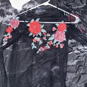 see through mesh long sleeve shirt